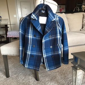 Vantage check Burberry kids pea coat